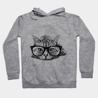 cat with glasses Hoodie